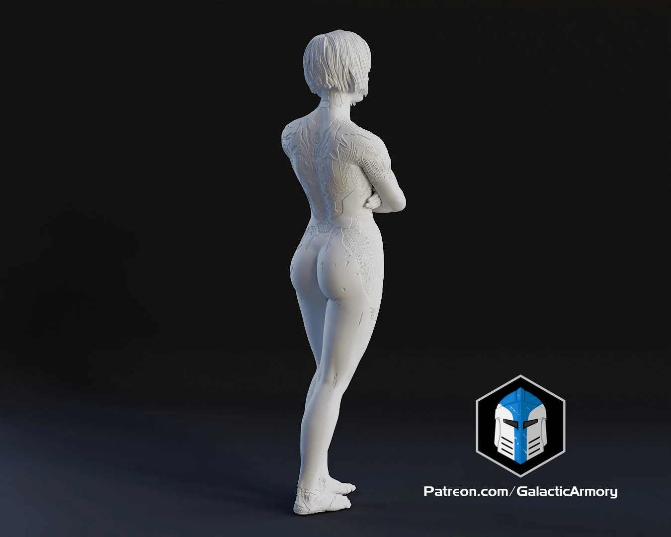 Cortana Figurine - Pose 3 - 3D Print Files 10 Cortana Figurine - Pose 3 - 3D Print Files - Image 8
