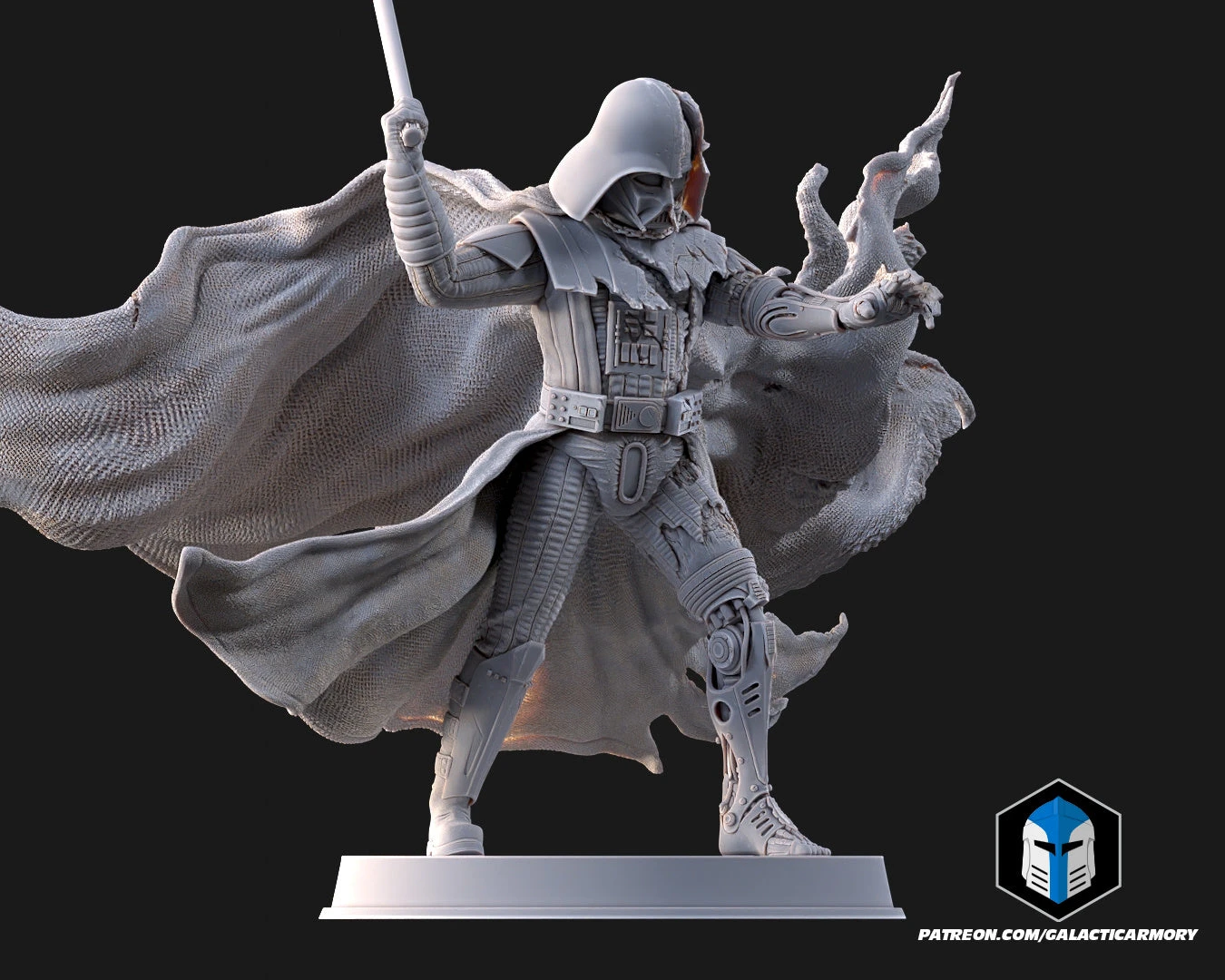 Damaged Darth Vader Figurine - Pose 3 - 3D Print Files 10 Damaged Darth Vader Figurine - Pose 3 - 3D Print Files - Image 8