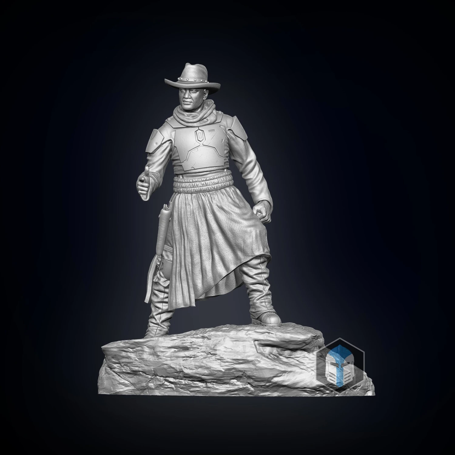 Boba Fett Figurine - Pose 5 - 3D Print Files 4 Boba Fett Figurine - Pose 5 - 3D Print Files - Image 2