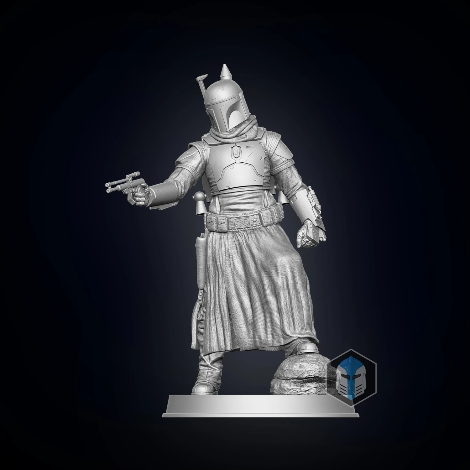 Boba Fett Figurine - Pose 4 - 3D Print Files 4 Boba Fett Figurine - Pose 4 - 3D Print Files - Image 2