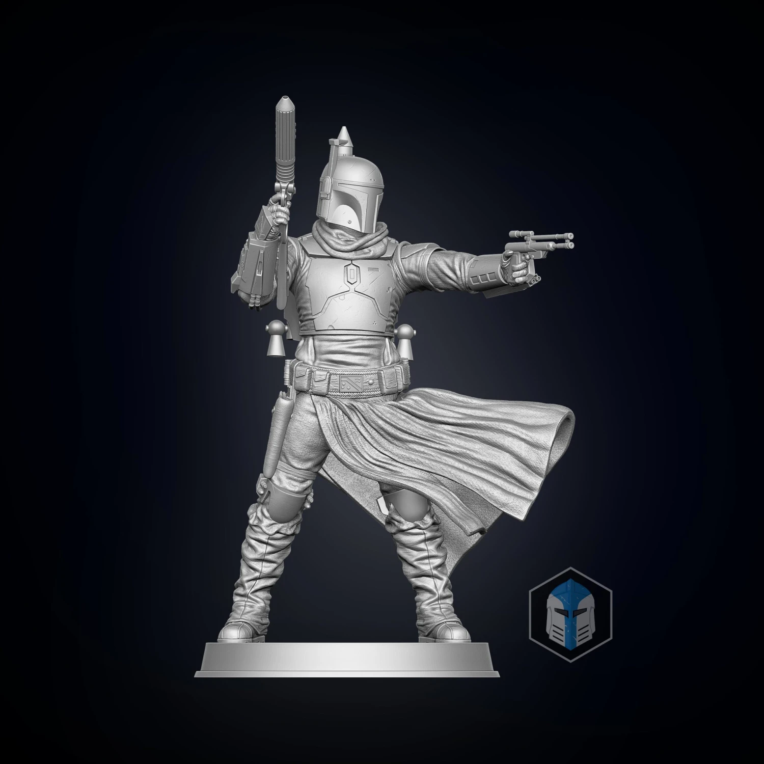 Boba Fett Figurine - Pose 3 - 3D Print Files 4 Boba Fett Figurine - Pose 3 - 3D Print Files - Image 2