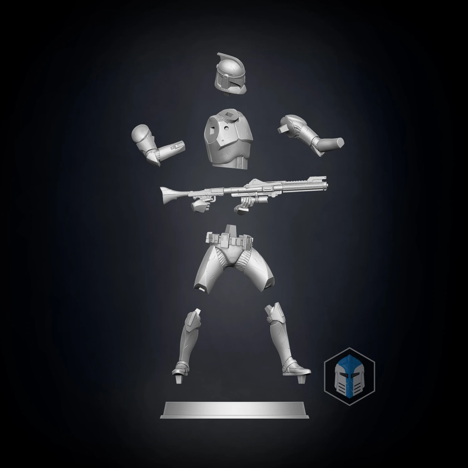 Clone Trooper Figurines - Pose 2 - 3D Print Files 16 Clone Trooper Figurines - Pose 2 - 3D Print Files - Image 14