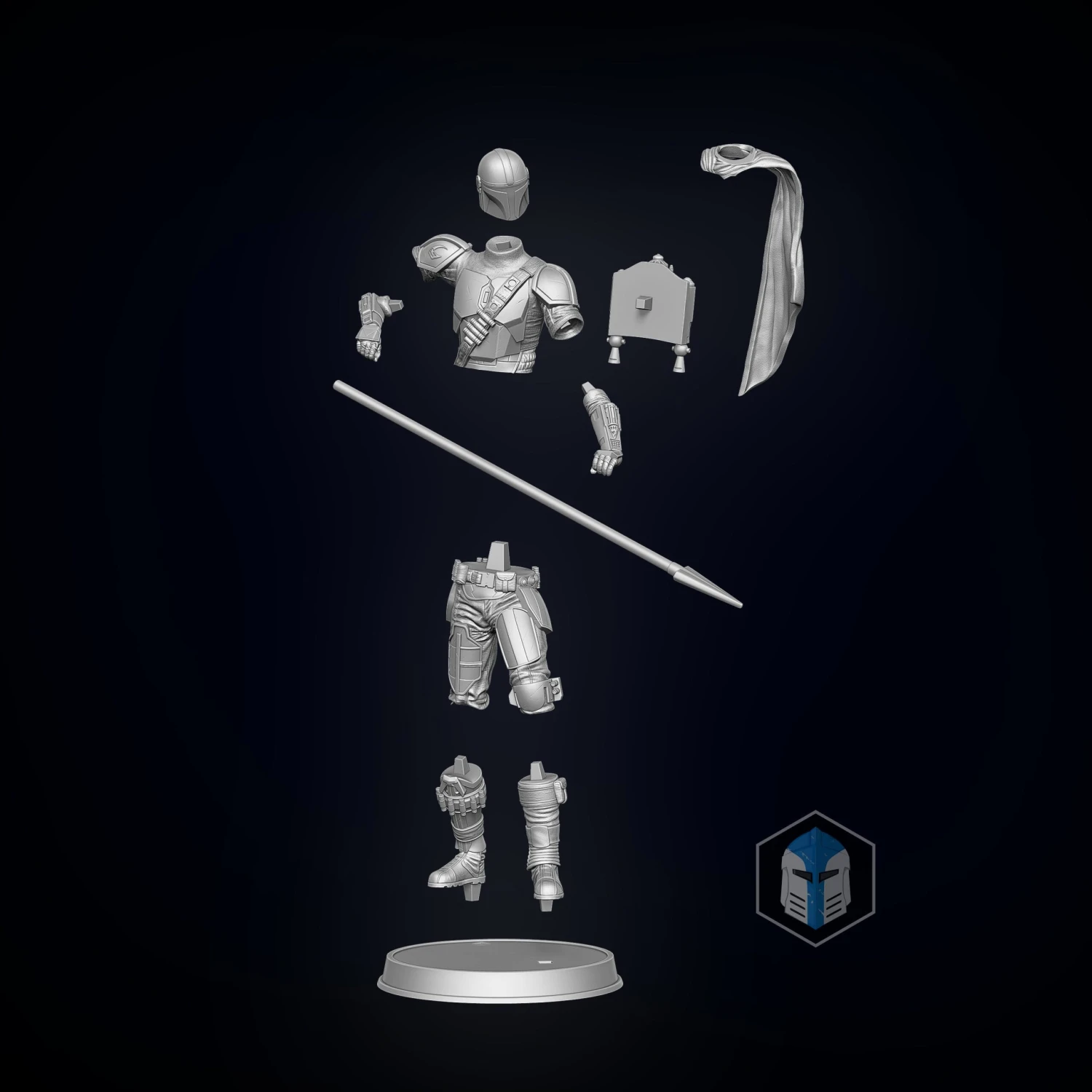 Mandalorian Figurine Season 2 - Pose 2 - 3D Print Files 8 Mandalorian Figurine Season 2 - Pose 2 - 3D Print Files - Image 6