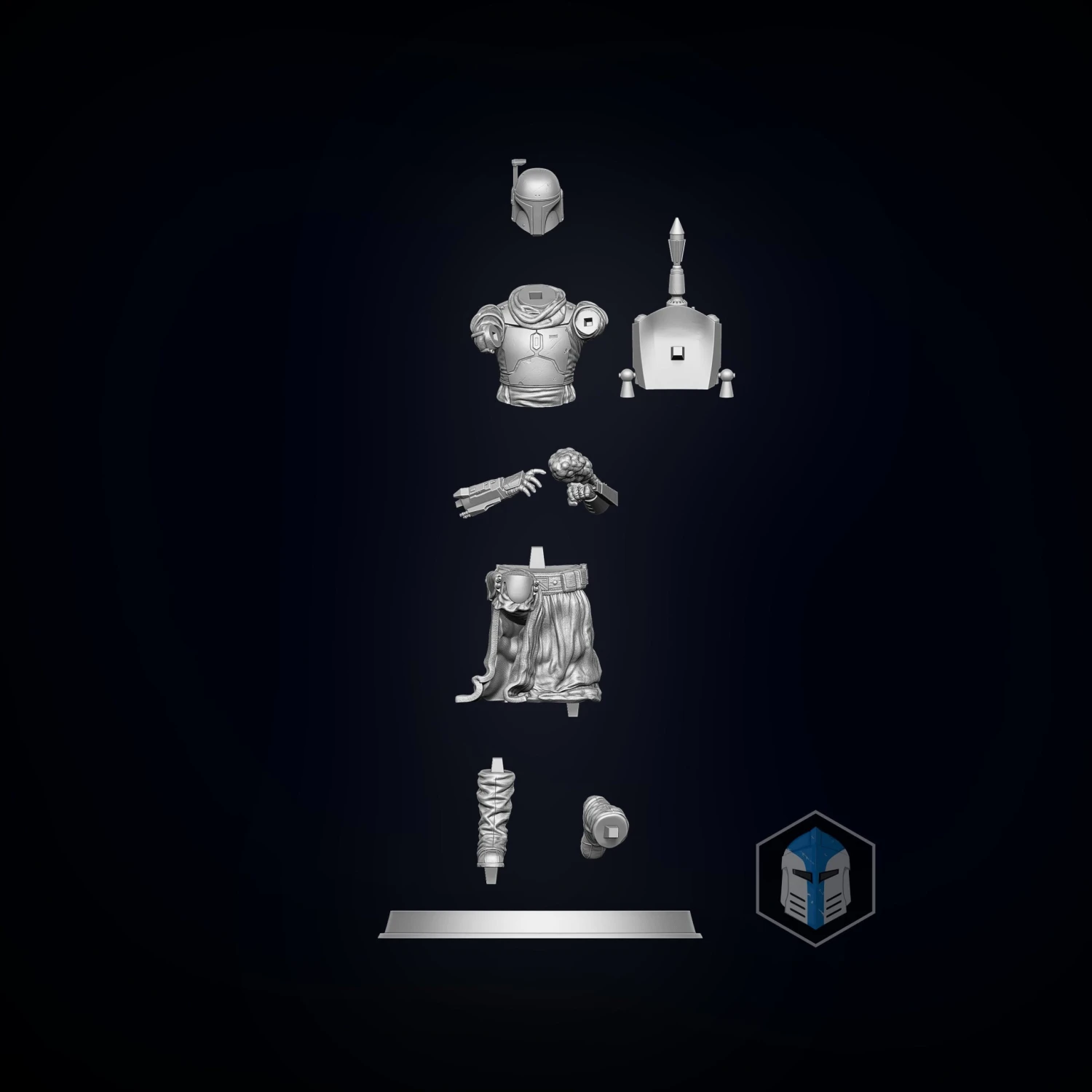 Boba Fett Figurine - Pose 2 - 3D Print Files 8 Boba Fett Figurine - Pose 2 - 3D Print Files - Image 6