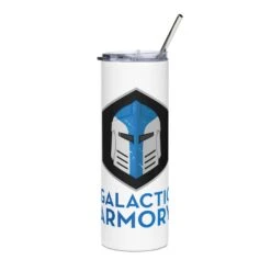 Stainless Steel Tumbler - Galactic Armory Logo -Galactic Armory Store stainless steel tumbler white front 6333484070736