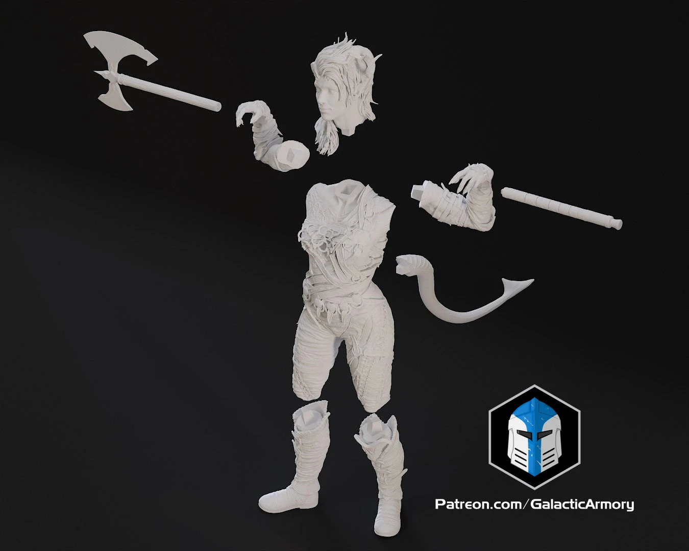 Karlach Figurine - Pose 1 - 3D Print Files 6 Karlach Figurine - Pose 1 - 3D Print Files - Image 4