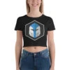 Crop Tee - Galactic Armory Logo 1 Crop Tee - Galactic Armory Logo -Galactic Armory Store womens crop tee black front 63334e28f3337